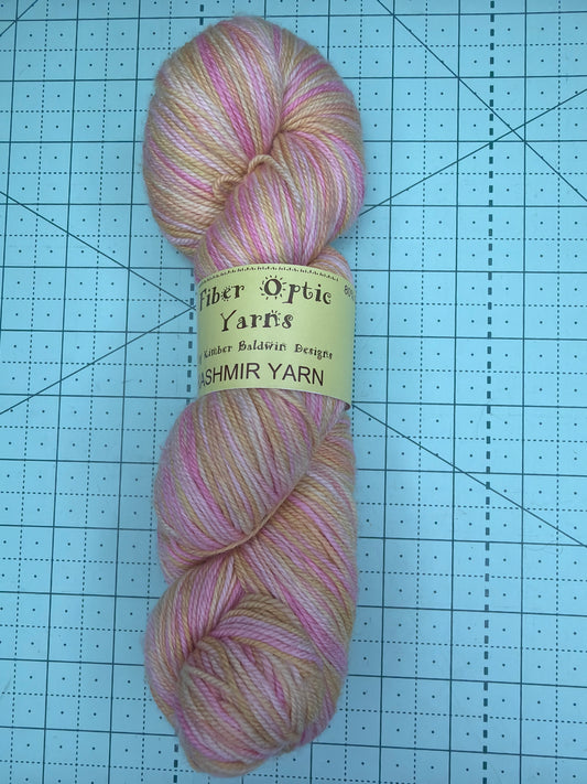 Hand died fingering weight yarn by fiber optic yarns