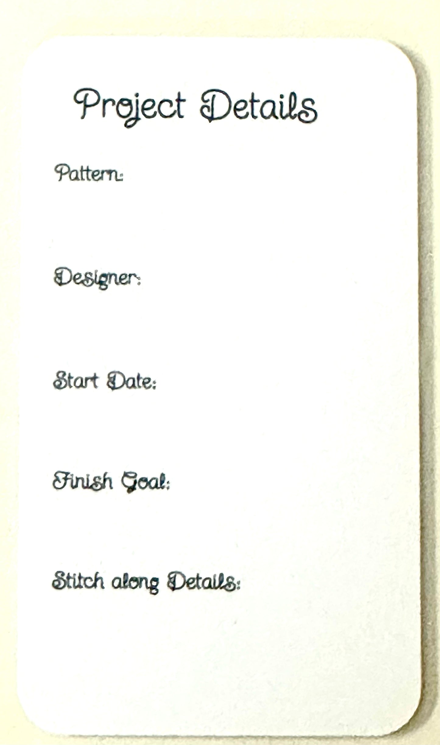 Project Bag Tags with Clear Plastic Holder Set of 12