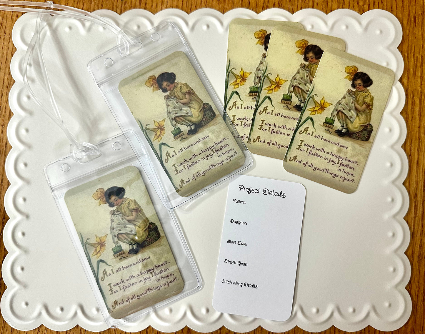 Project Bag Tags with Clear Plastic Holder Set of 12