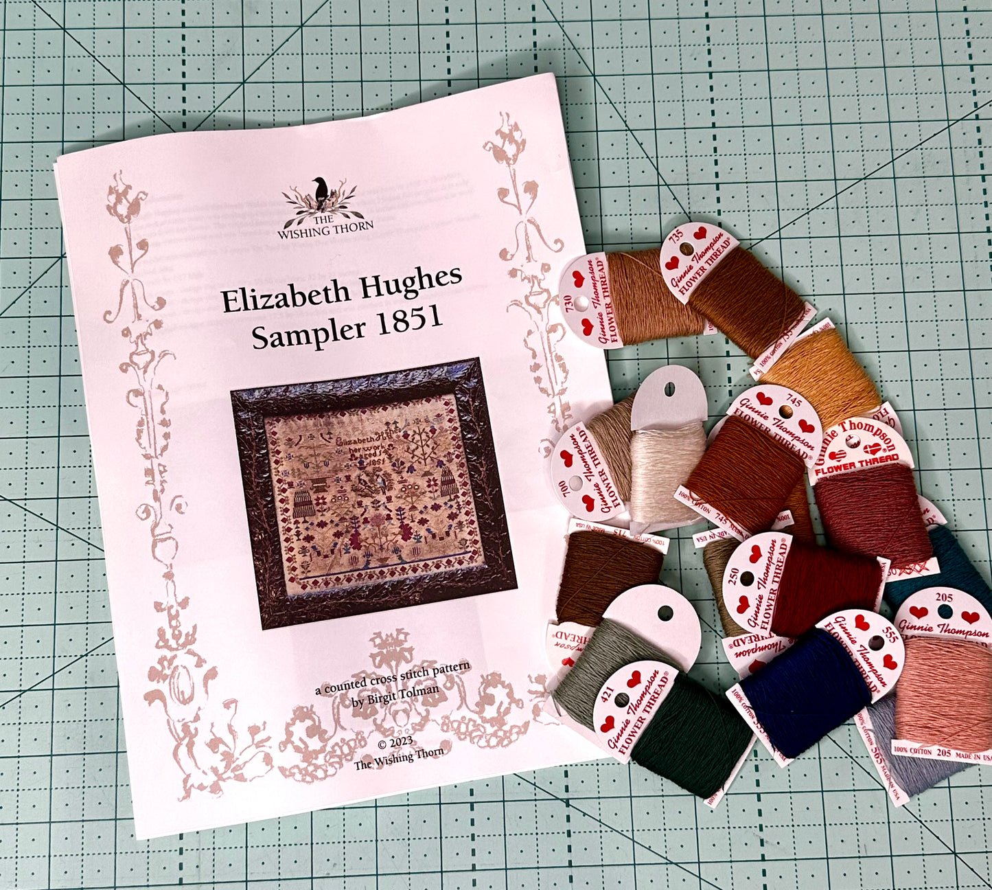 Elizabeth Hughes 1851 By The Wishing Thorn  with Flower threads